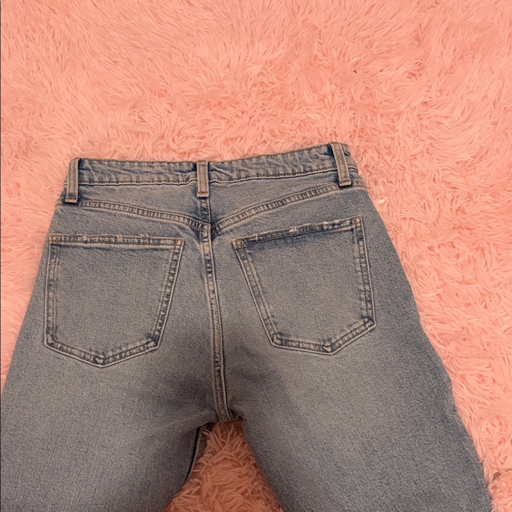 Zara Women's Sky Blue Straight Jeans - Picture 8 of 12